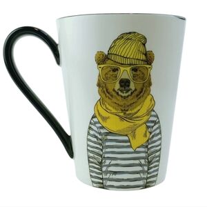 NWOT Signature Housewares Inc. Hipster Bear 16 Oz. Mug